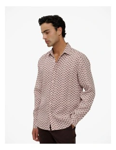 Terran Linen Long Sleeve Shirt in Redwood