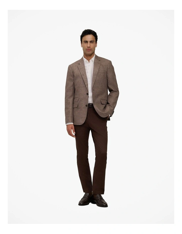 Regular Fit Delave Linen Fine Stripe Shirt in White image 2