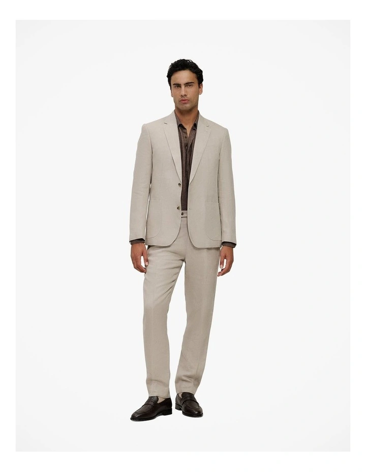 Tailored Fit Delave Linen Shirt in Cocoa image 3