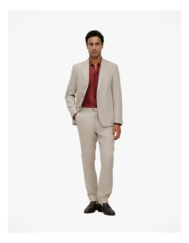 Tailored Fit Delave Linen Shirt in Russet image 2