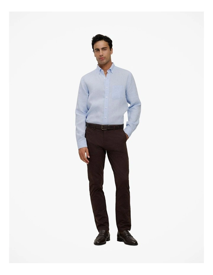 Regular Fit Delave Linen Shirt in Fresh Blue image 2