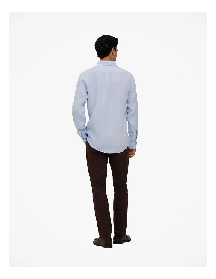 Regular Fit Delave Linen Shirt in Fresh Blue image 4
