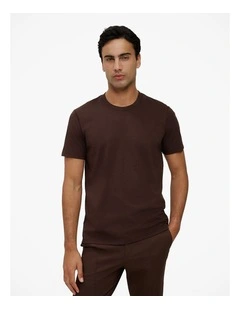 Cotton Crew T-shirt in Coffee