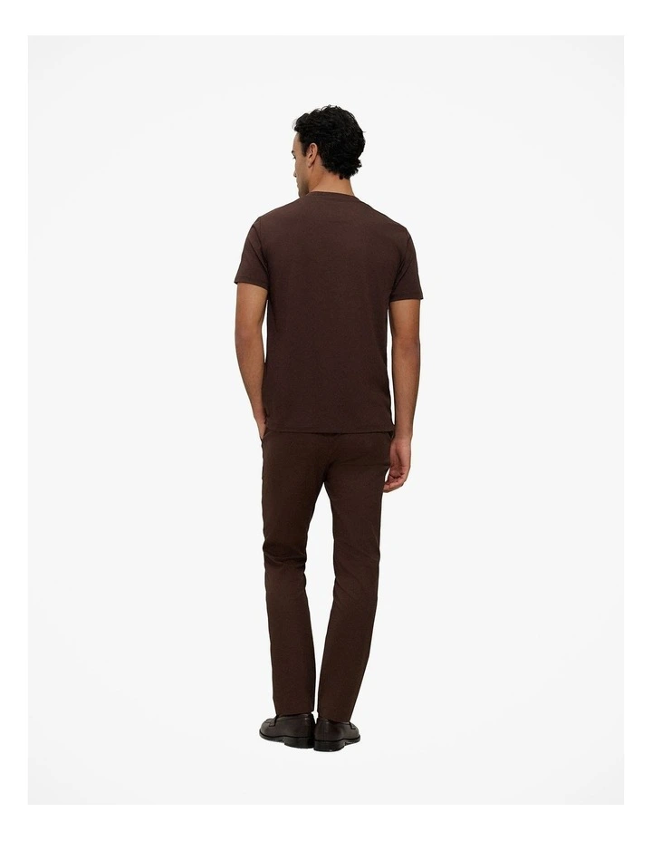 Cotton Crew T-shirt in Coffee image 4