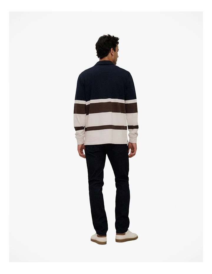 Bold Stripe Monogram Rugby in Navy image 6