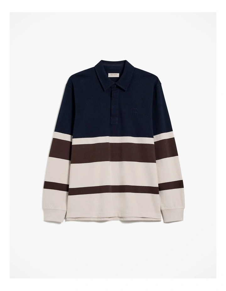 Bold Stripe Monogram Rugby in Navy image 7