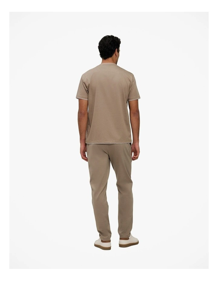 Mercerised Cotton Layered T-shirt in Dark Taupe image 5