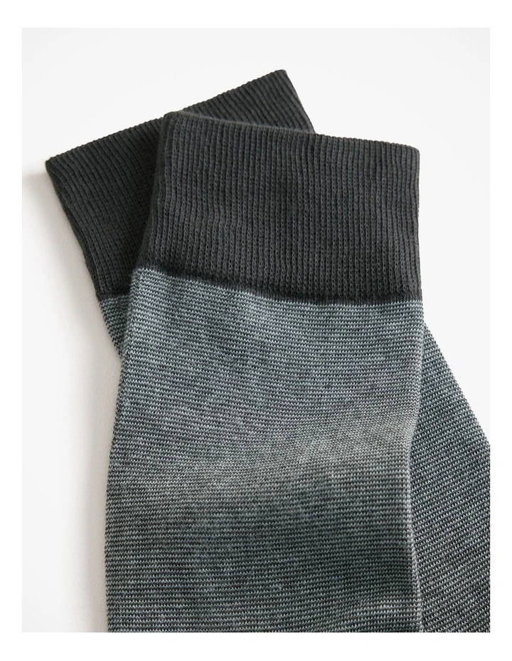 Fine Stripe Sock in Dark Olive image 2