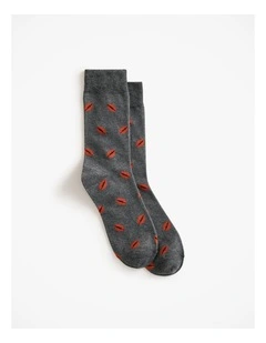 Football Sock in Dark Grey Melange