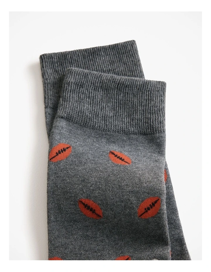 Football Sock in Dark Grey Melange image 2