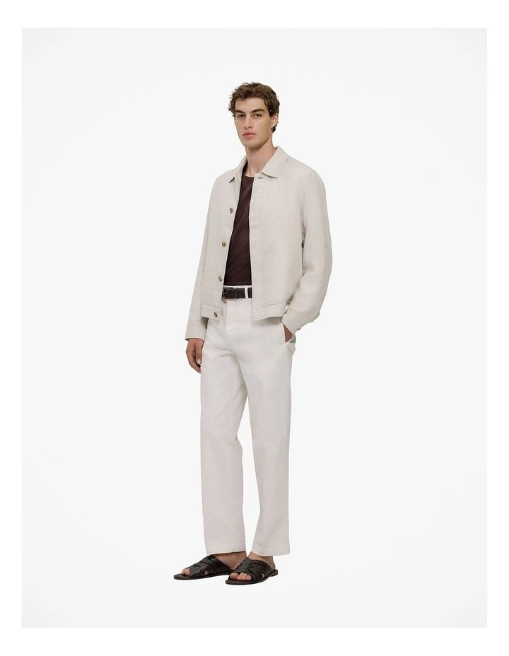 Linen Harrington Jacket in Stone image 5