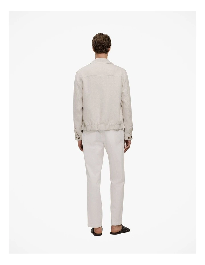 Linen Harrington Jacket in Stone image 6