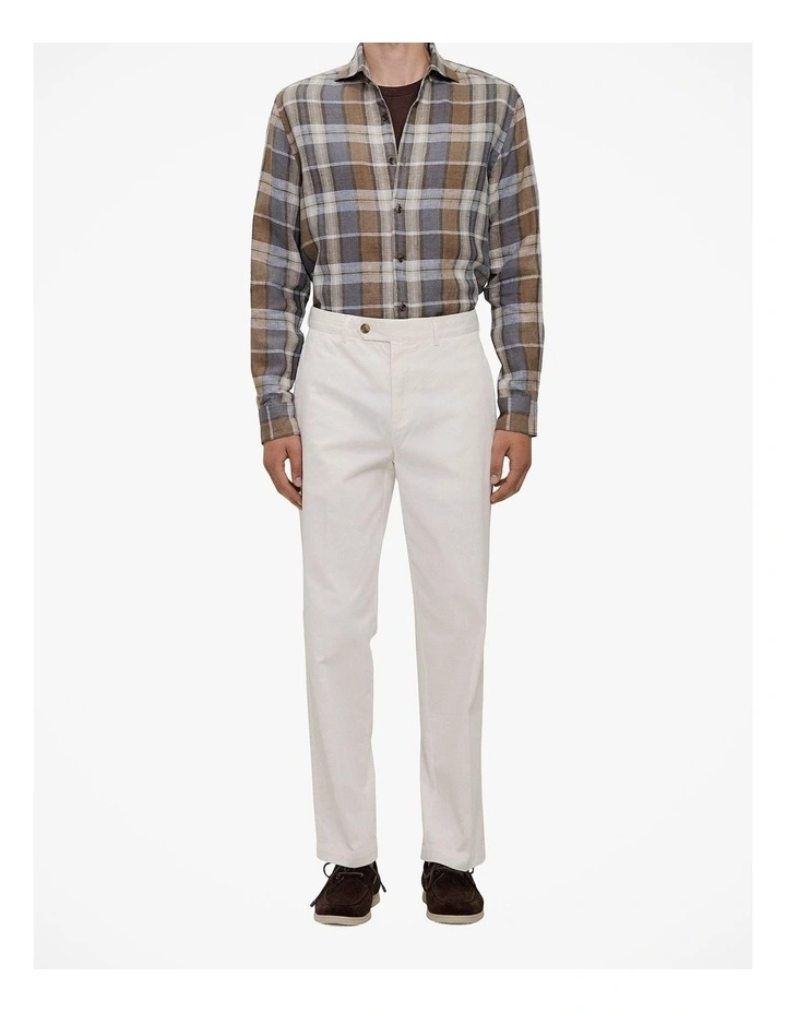 Cotton Twill Tailored Pant in White image 1