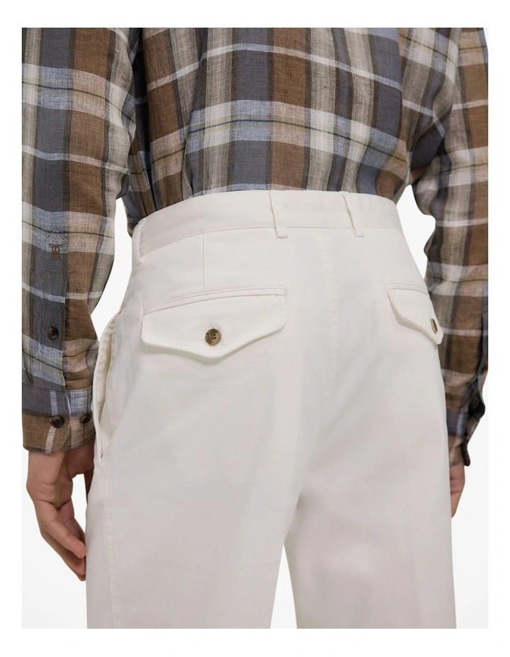 Cotton Twill Tailored Pant in White image 6