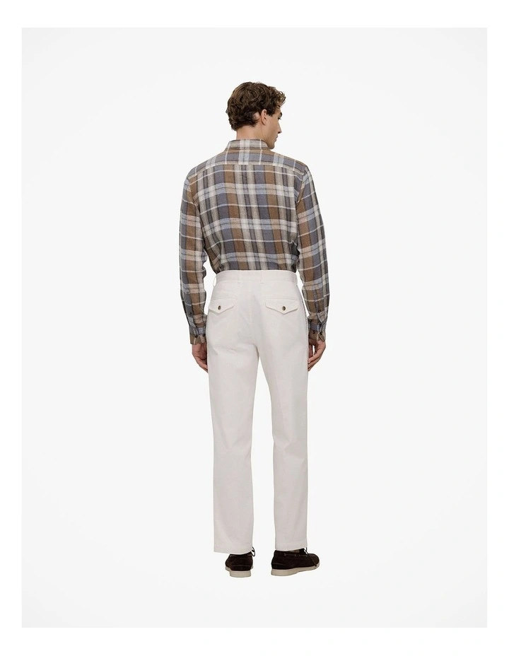 Cotton Twill Tailored Pant in White image 7