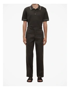 Cotton Twill Tailored Pant in Dark Olive