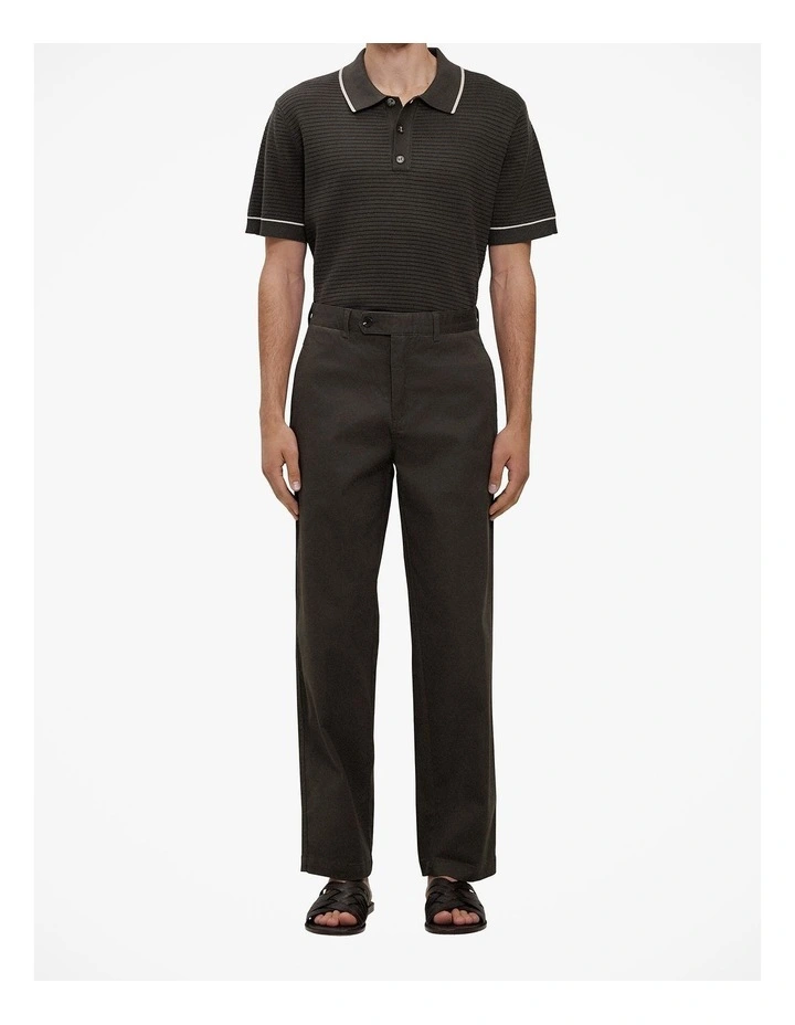 Cotton Twill Tailored Pant in Dark Olive image 1