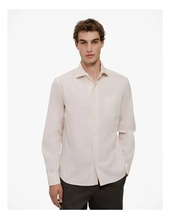 Garment Dyed Cotton Twill Shirt in Stone