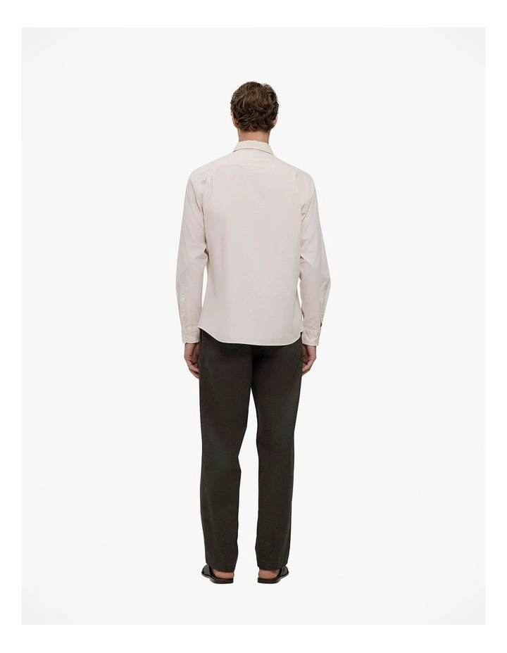 Garment Dyed Cotton Twill Shirt in Stone image 5