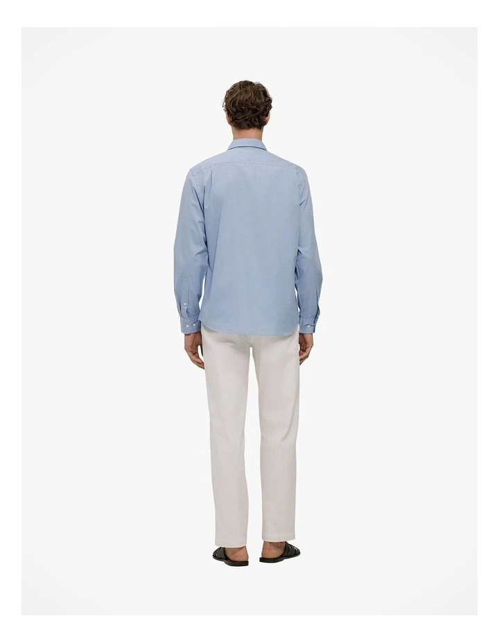 Garment Dyed Cotton Twill Shirt in Faded Blue image 5