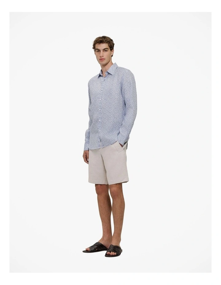 Heath Linen Long Sleeve Shirt in Faded Blue image 5