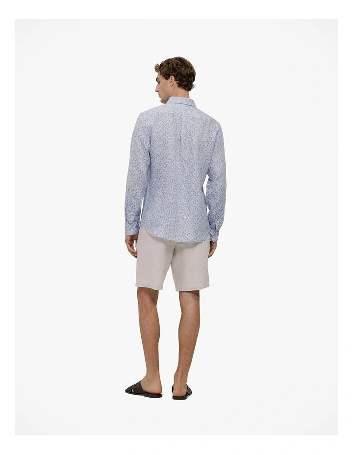 Heath Linen Long Sleeve Shirt in Faded Blue image 6