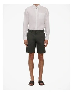 Cotton Twill Chino Short in Dark Olive