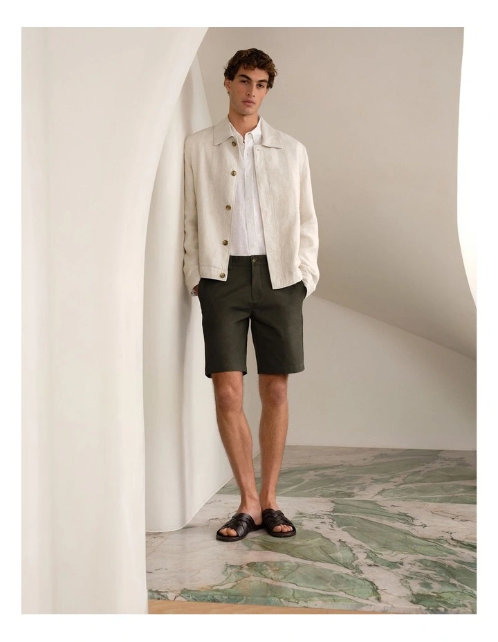 Cotton Twill Chino Short in Dark Olive image 2