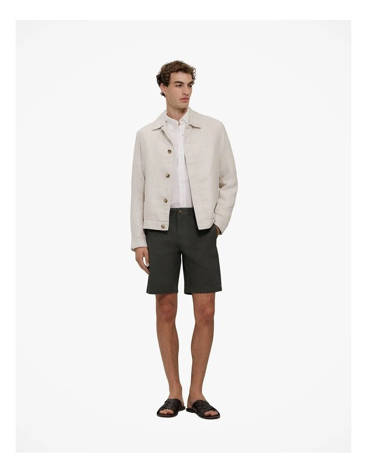 Cotton Twill Chino Short in Dark Olive image 3
