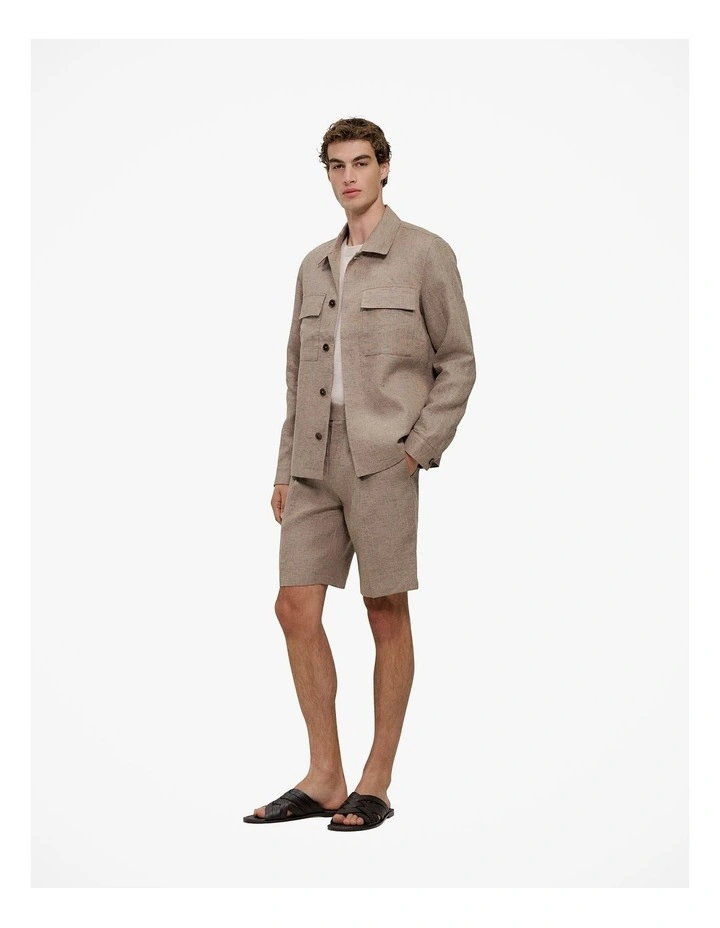 Yarn Dyed Linen Twin Pocket Jacket in Otter image 5