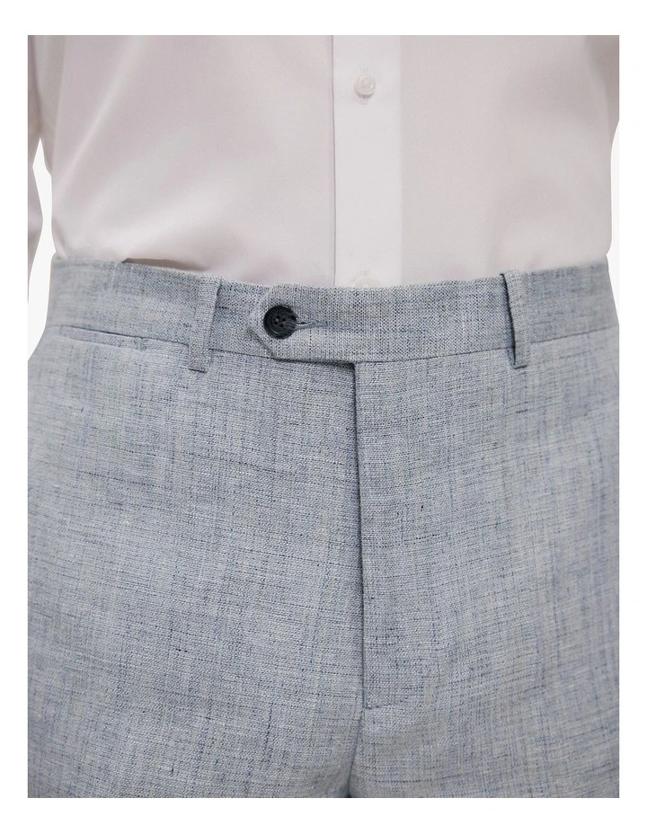 Textured Linen Straight Leg Trouser in Smoke Blue image 4