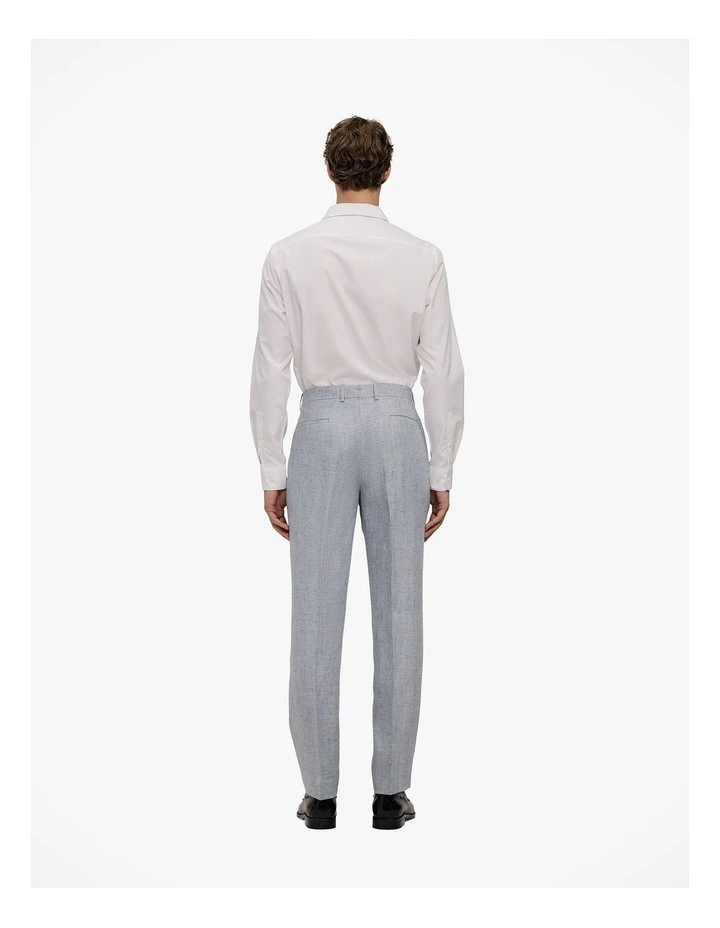 Textured Linen Straight Leg Trouser in Smoke Blue image 6
