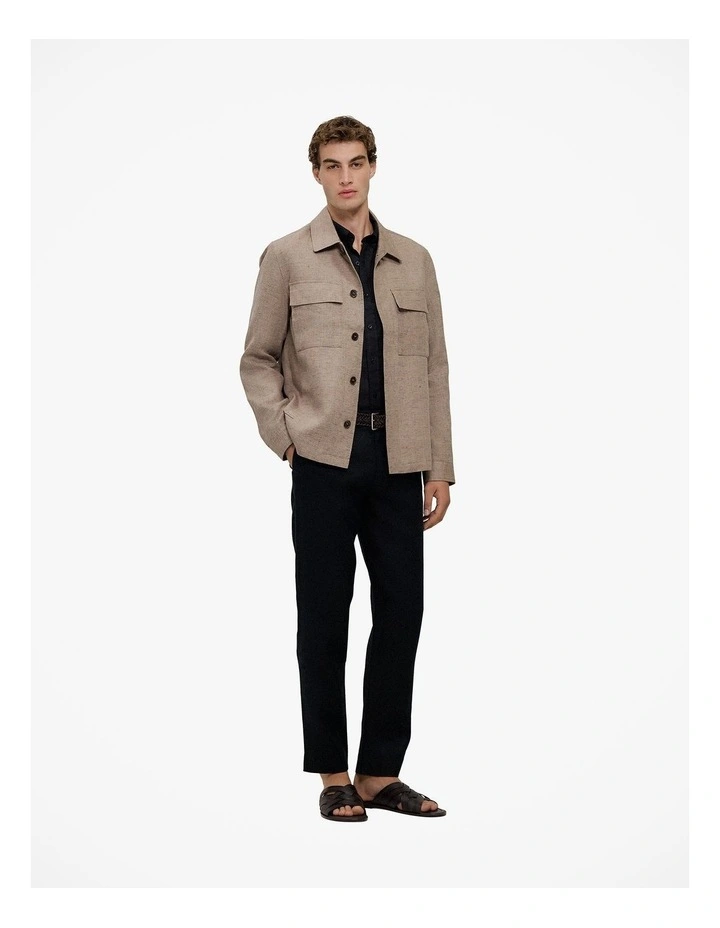 Linen Relaxed Tailored Pant in Black image 3