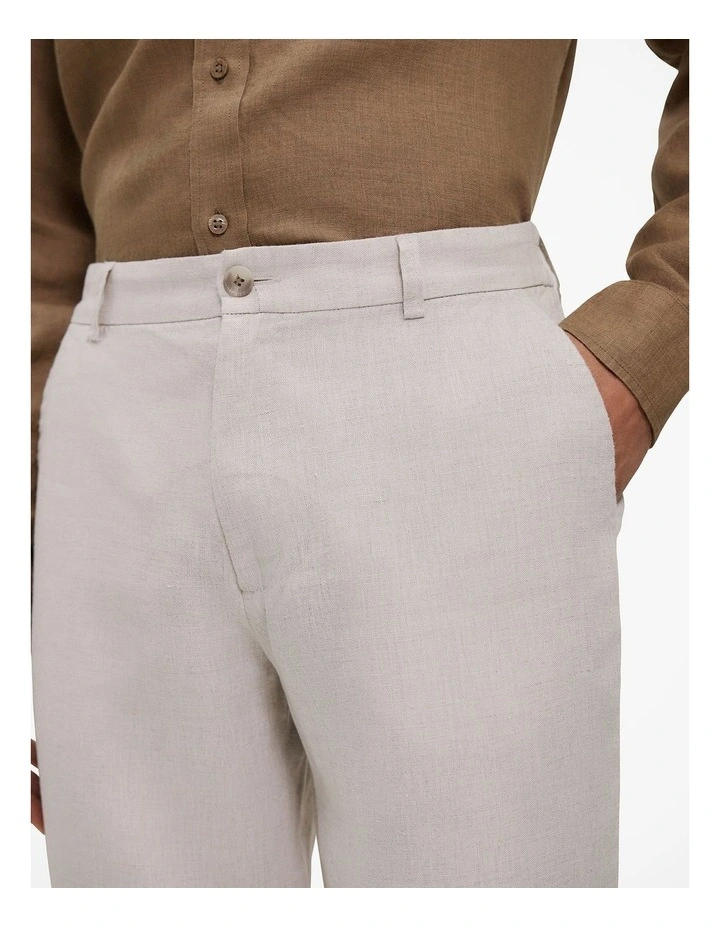 Linen Relaxed Tailored Pant in Flax image 4