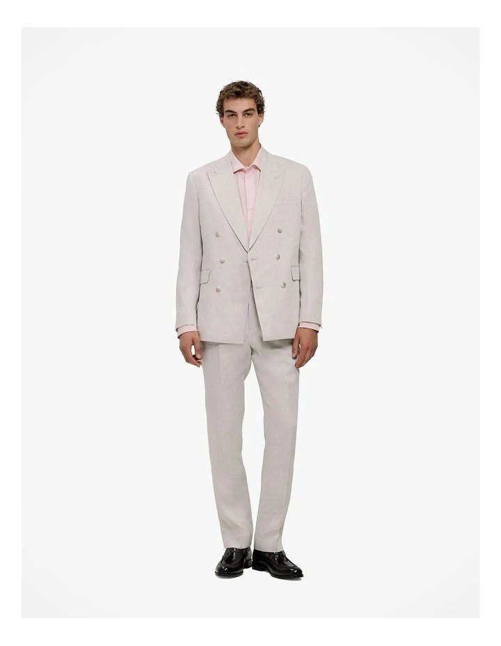 Cotton Poplin Stripe Tailored Fit Shirt in Blossom Pink image 2