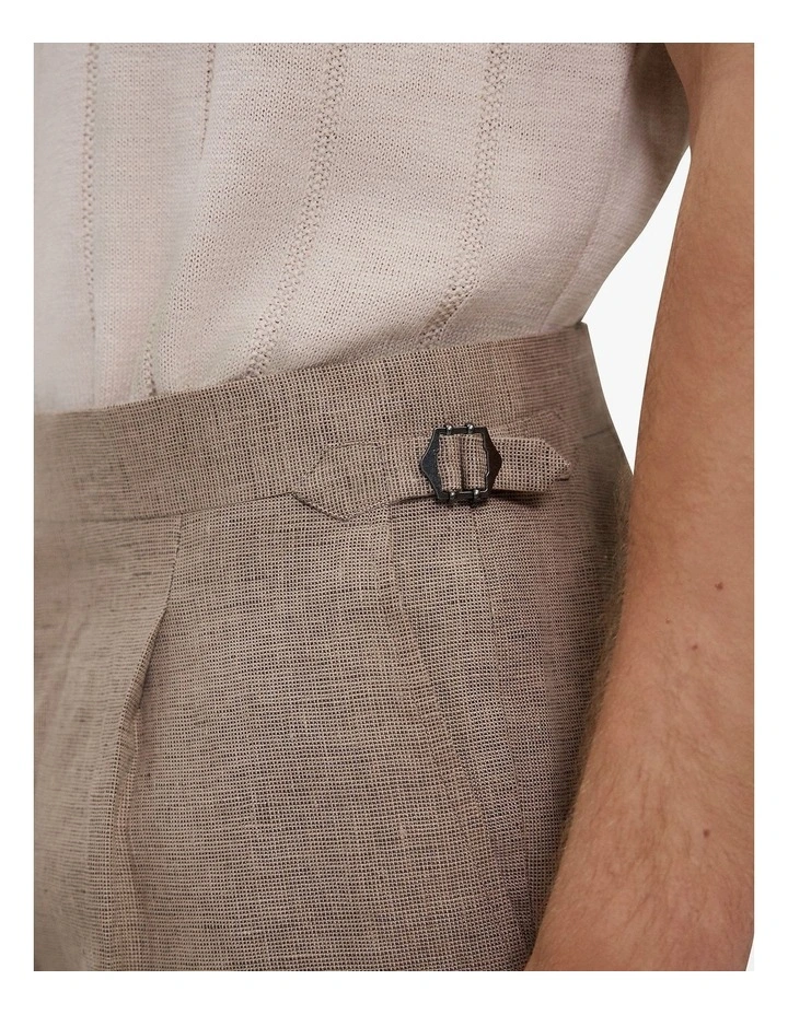 Yarn Dyed Linen Tailored Short in Otter image 3