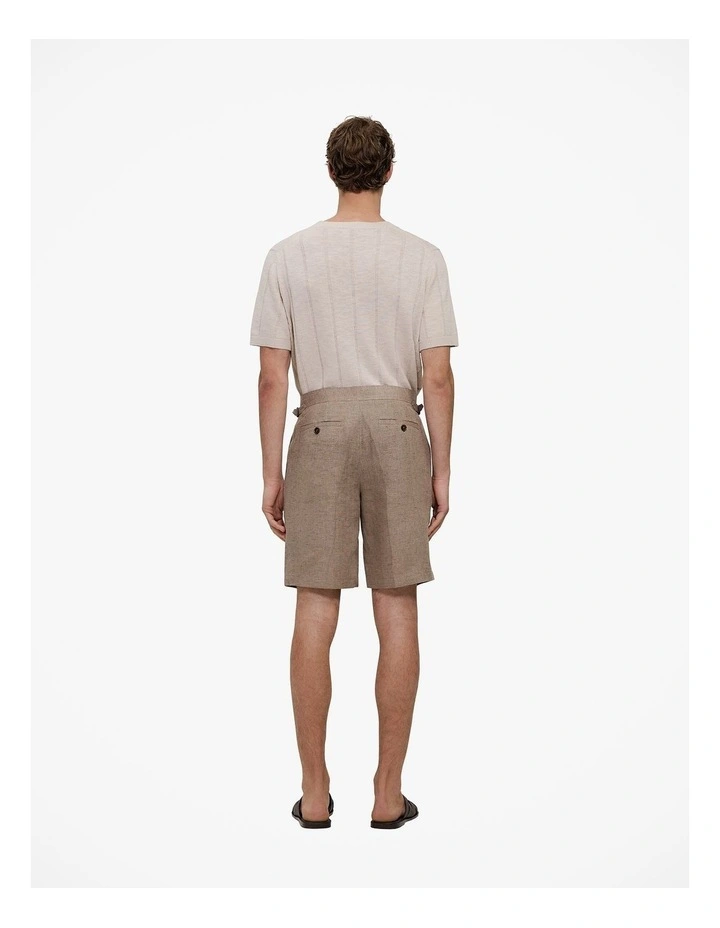 Yarn Dyed Linen Tailored Short in Otter image 5