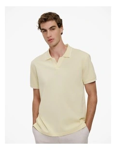 Mercerised Cotton Pique Polo in Lemonade