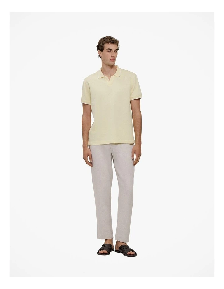 Mercerised Cotton Pique Polo in Lemonade image 3
