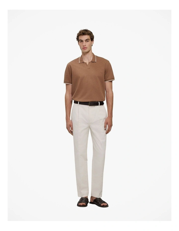 Mercerised Cotton Pique Marle Polo in Amaretto image 2