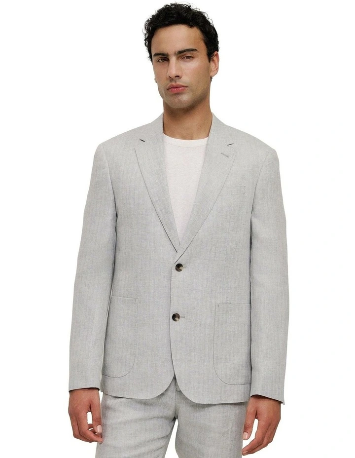 Linen Herringbone Blazer image 1