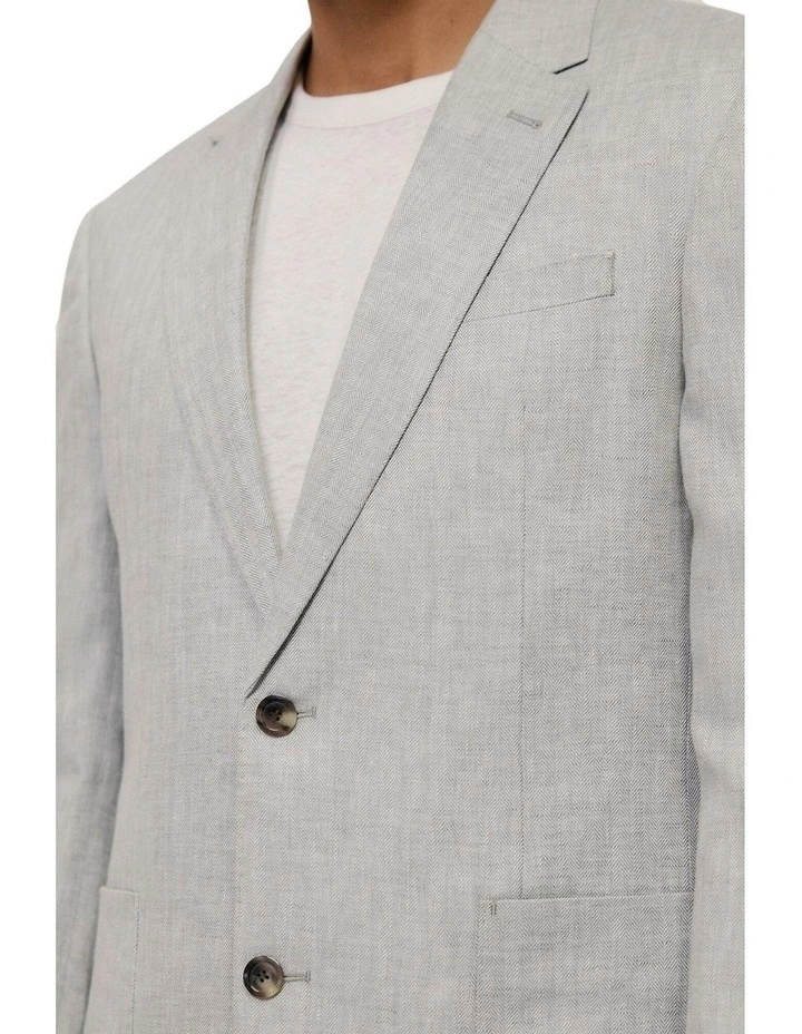 Linen Herringbone Blazer image 3