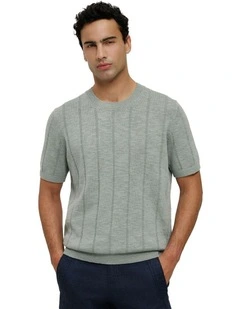 Linen Cotton Slub Knit T-shirt