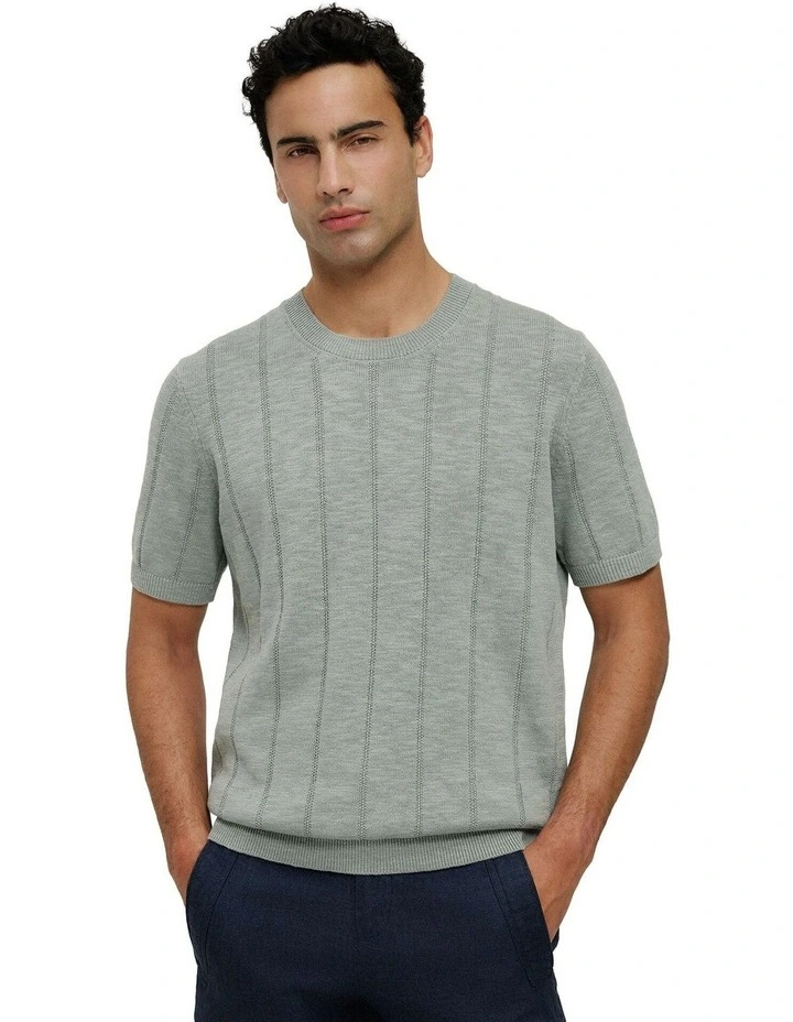Linen Cotton Slub Knit T-shirt image 1