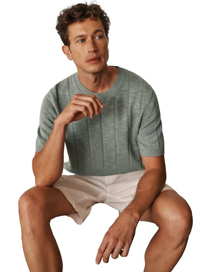 Linen Cotton Slub Knit T-shirt image 2