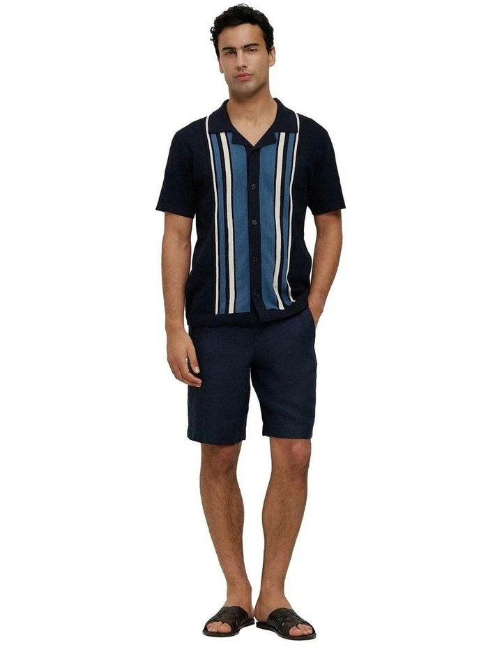 Cotton Linen Stripe Knit Shirt image 3