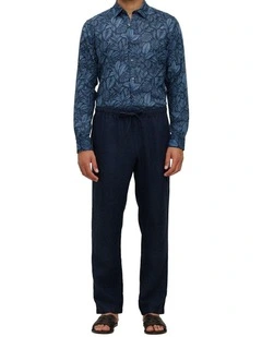 Yarn Dyed Linen Relaxed Drawcord Pant