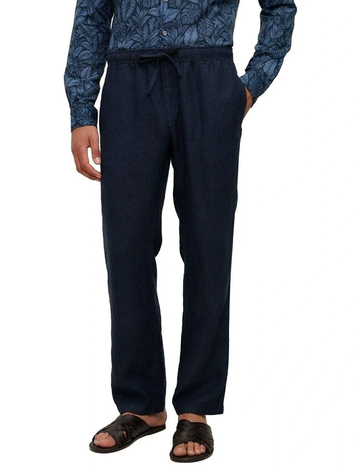 Yarn Dyed Linen Relaxed Drawcord Pant image 3