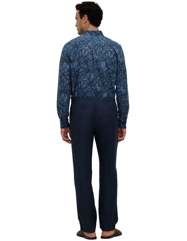 Yarn Dyed Linen Relaxed Drawcord Pant image 5