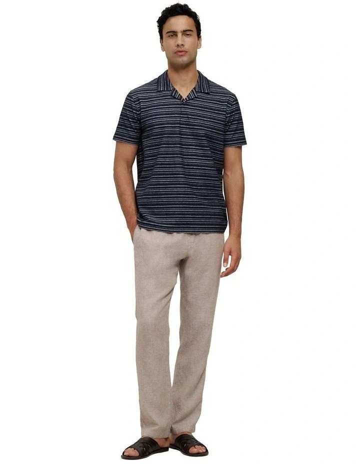 Yarn Dyed Linen Relaxed Drawcord Pant image 2